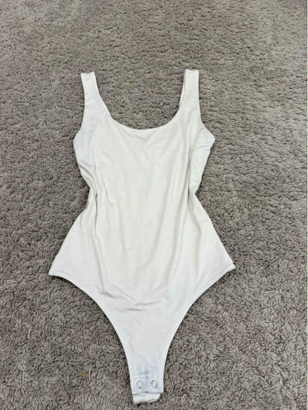 Express Body Contour White Scoop Neck Thong Bodysuit Women’s Small